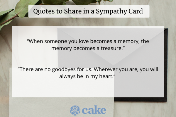 Quotes to share when someone dies in a sympathy card